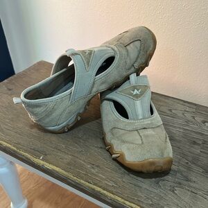 Beige Suede Slip-On Shoes